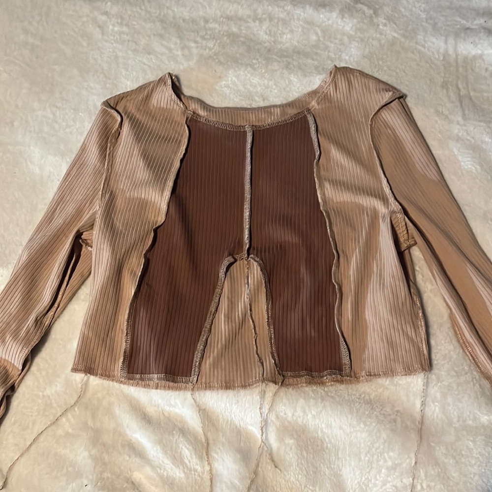 Colorblock Brown Crop top